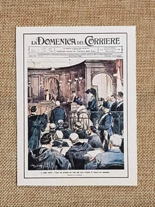 Figurina originale La Domenica del Corriere 1910 Venezia Processo Tarnowska - Bild 1 von 1