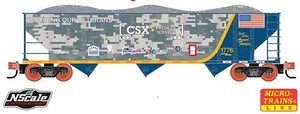 N SCALE ENTHUSIAST (N) SP. RUN MICRO-TRAINS CSX HONORING VETERANS HOPPER - Picture 1 of 1