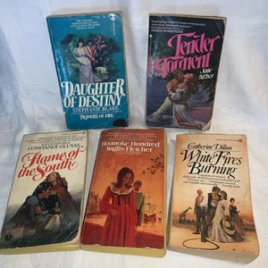 Lot of 7 Vintage 70s Historical Romance PB Books Clinch Covers Bodice Rippers - Picture 1 of 16
