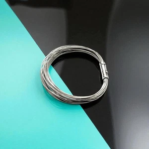 Raro bracciale vintage Tiffany & Co multifilo filo argento 7" - Foto 1 di 6