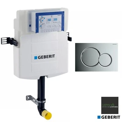 GEBERIT Sigma UP320 Concealed In Wall Toilet Cistern 12cm & Chrome Flush Plate - Image 1 of 4