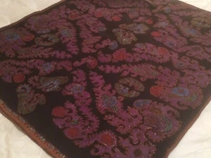 Cotton Batik Panel 40 x 92” Multi Color on Black Tablecloth, Drape, Beautiful! - Picture 1 of 8