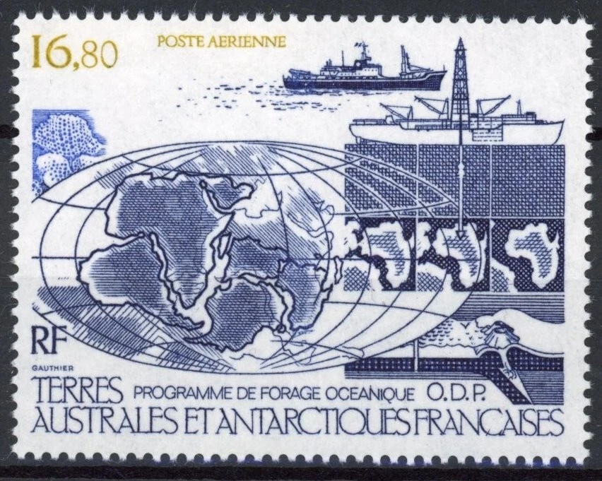 TAAF 1987 : Maps / Boats - Good Very Fine MNH Airmail Stamp - Image 1 of 1