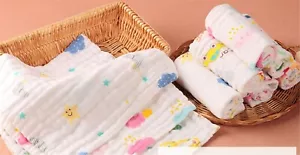 3x Baby New Born Gauze Muslin Square Cotton Bath Wash cloths bibs Towel 30*30 - Picture 1 of 1