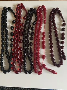 Cuentas islámicas Kehribar Catalina Cereza Ámbar Misbaha Kehribar de Talla Grande de Colección - Imagen 1 de 12