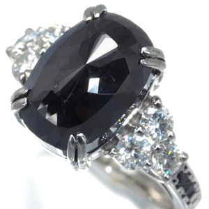Black Diamond 6.35ct/0.65ct Ring 900 Platinum - Picture 1 of 5