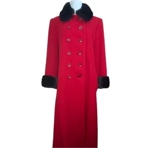 Cappotto lungo lana vintage J. Percy per Marvin Richards vera pelliccia 10P - Foto 1 di 12