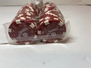 Vintage Lot Of 50 Jack Daniels Old No 7 Red Poker Chips NOS - Picture 1 of 5