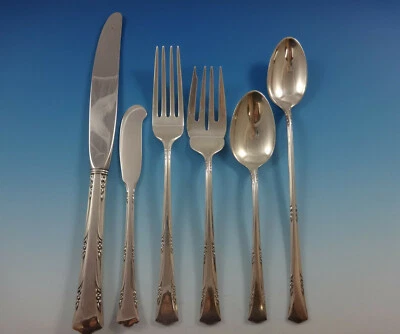 Juego de cubiertos Greenbrier de Gorham de plata de ley para 12 servicio 81 piezas Foto 1 de 4