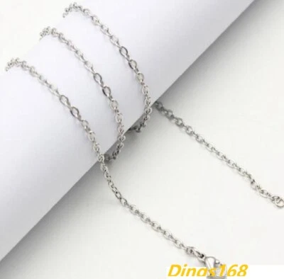 Реальный 18K белое золото заполненное 2 мм шириной 16 «18» 20 «22» кабель цепочка ожерелье A146W - Изображение 1 из 3