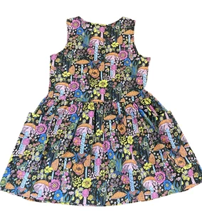 Nooworks MAGICAL MUSHROOM Mini Dress/Big Pockets Sz Large Retro Print Rare NWT! - Picture 1 of 10