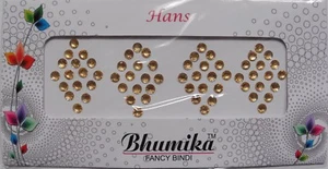 Good Quality Bhumika Brand Indian Fancy Bindi Gold Colour Crystal Dots 4 Sizes - Picture 1 of 8