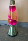 Vintage Lava Lamp Starlight Gold Base 17" Red Wax Tested Working