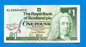 ROYAL BANK OF SCOTLAND ROBERT LOUIS STEVENSON COMMEMORATIVE £1 BANKNOTE 1997 - Picture 1 of 2
