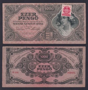 Banconota Ungheria 1000 pengo 1945 P.-118b BB/VF - Imagen 1 de 1