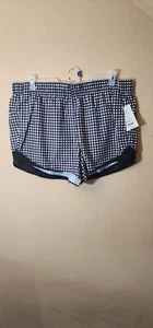 NEU MIT ETIKETT ATHLETIC WORKS FEUCHTIGKEITSABLEITEND B&W KARIERTE LAUFSHORTS GRÖSSE 2XL - Bild 1 von 4