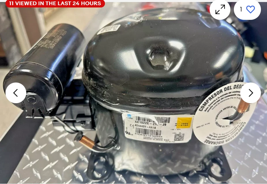 Genuine Tecumseh Medium Temp Compressor AEA4440YXA 1/3hp R134 115V AEA4440Y-AA1A - Image 1 of 1