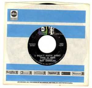 RAY CHARLES - I DIDN'T KNOW WHAT TIME IT WAS / I'LL BE YOUR SERVANT. 1969 7".VG+ - Picture 1 of 5