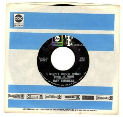 RAY CHARLES - I DIDN'T KNOW WHAT TIME IT WAS / I'LL BE YOUR SERVANT. 1969 7".VG+ - Image 1 of 4