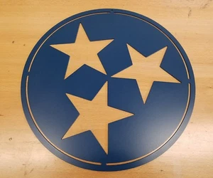 Tennessee Staatsflagge Sterne Metall Wandkunst Plasmaschnitt Dekor Geschenkidee Nashville - Bild 1 von 1