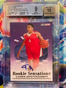 2013 Fleer Rookie Sensations #18 Giannis Antetokounmpo RC Mint BGS 9 - 10 Auto - Picture 1 of 2