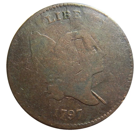 Half cent/penny 1797, 1 above 1 plain edge late die state Cover