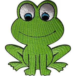 More details for frog patch embroidered iron sew on clothes bag badge animal embroidery applique