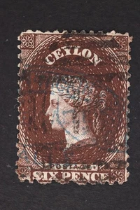 CEYLON SC# 28A GEBRAUCHT OHNE MÄNGEL BLAUER TINTENSTEMPEL - Bild 1 von 3