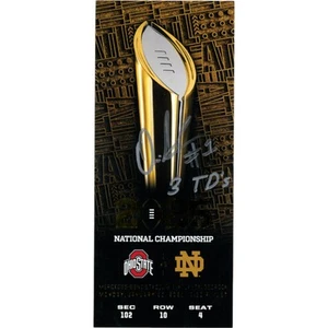 Quinshon Judkins Signed Ohio State National Champs Replica Ticket 3TD BAS 50075 - Picture 1 of 2