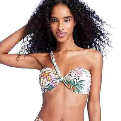 Top de bikini Shade & Shore para mujer talla mediana tropical bandeau traje de baño traje de baño Foto 1 de 4