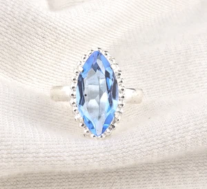 Tanzanite Quartz Gemstone 925 Sterling Silver Handmade Jewelry Ring All Size - Picture 1 of 6