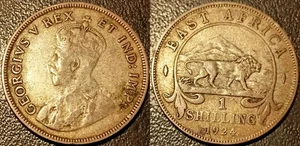 Britisch Ostafrika - George V - 1 Schilling Silber 1924 ! KM#21 - Bild 1 von 1