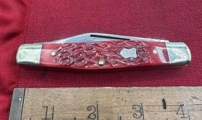 CUCHILLO BUCK CREEK SOLINGEN ALEMANIA 3 HOJAS REDBONE GRANDE DIAMONDBACK STOCKMAN NOS Foto 1 de 4