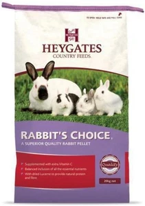 Heygates Rabbit's Choice Pellets Rabbit Food Country Feeds Superior Quality 20kg - Picture 1 of 2