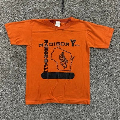 Vintage Sportswear T-Shirt Boys Size L (14-16) Single Stitch Madison Basketball - Image 1 of 4