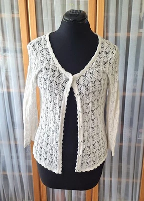 CÁRDIGAN DE PUNTO DE ENCAJE BLANCO FENN WRIGHT MANSON STUDIO - TALLA GRANDE, LINO/ALGODÓN Foto 1 de 4