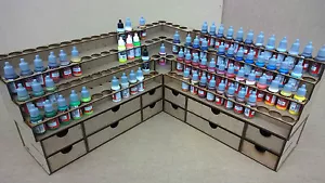 Supporto vernice 2 rack + disegni contagocce deposito bottiglie ordinato warpaint Vallejo Wargame - Foto 1 di 11