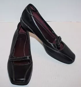 Liz Claiborne Andy schwarze Damen-Lederhalbschuhe Größe 7,5M kostenloser Versand! - Bild 1 von 7
