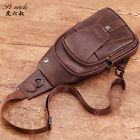 Men's Sling Backpack,100% Genuine Leather Chest bag Crossbody Bag Shoulder Bag
