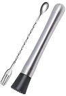 muddler spoon - 10 Inch Stainless Steel Muddler For Cocktail And Mixing Bar Spoon 2 Pices Home B