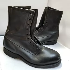 1990 ADDISON EE. UU. BOTAS DE VUELO DE CUERO NEGRO CON CORDONES CREMALLERA PUNTA DE ACERO 7,5 XW - Imagen 1 de 22