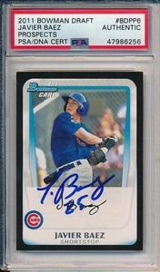 Javier Baez Chicago Cubs Auto Signed 2011 Bowman Draft Card #BDPP6 ~ PSA/DNA - Picture 1 of 7