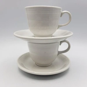 4pc Fiestaware White Coffee Cup & Saucer Vintage Fiesta HLC - Picture 1 of 14