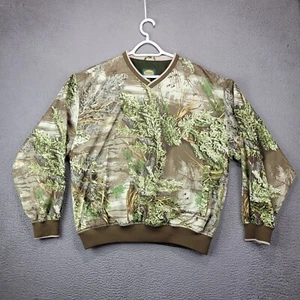 Cabelas Pullover Mens Large Green Mossy Oak Advantage Max 1 Camouflage Vneck - Picture 1 of 11