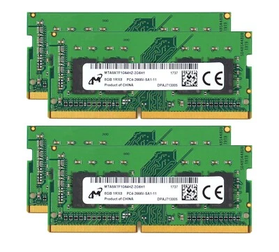 Micron 4x 8GB 1RX8 PC4-21300 DDR4 2666V 1.2V SODIMM Laptop Memory RAM Intel GS - Image 1 of 4