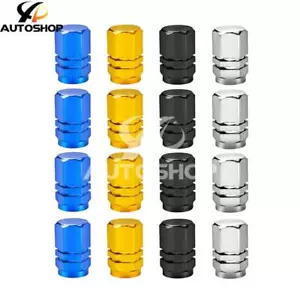 4X Aluminum Car Tire Valve Caps Tyre Valve Stem Cover Air Dust Wheel Rim Cap - Picture 1 of 28
