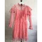 Topshop Beautiful Pink Lace Frill Dress Size 10