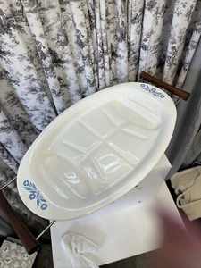 Rare Find Corning Ware platter blue flower With Holder Carrier. P19. Bin B5 - Picture 1 of 24