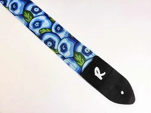 Blueberry Guitar Strap - Guitar Strap with Blueberries-Double Padded Comfortable - Picture 1 of 11