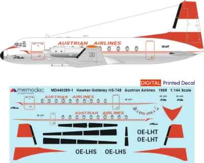 Hawker Siddeley HS-748 Austrian Airlines (1968) (1/144, 1/200, 1/72, 1/48) - Bild 1 von 4